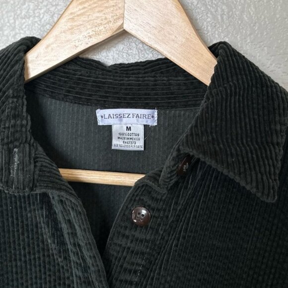 Laissez Faire Dark Green Corduroy Long Sleeve Dress - Picture 2 of 3